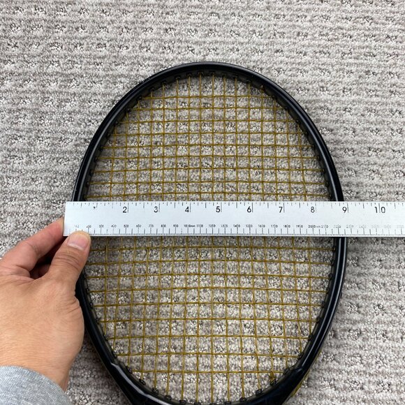 Vintage Slazenger Tennis Racket JELINEK 4 1/2 L Metal Black with Cover Hong Kong - Picture 11 of 13